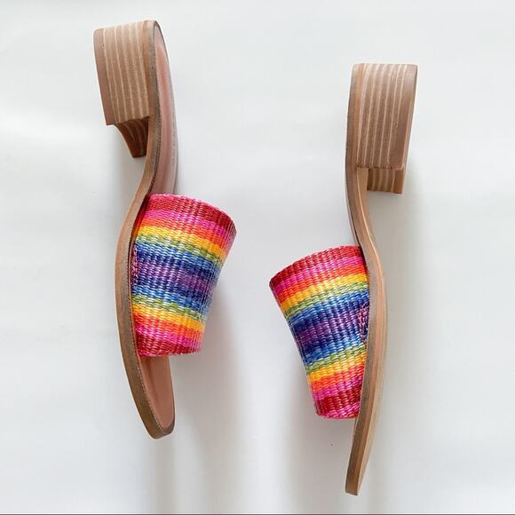 Lucky Brand Frijana Rainbow Slide Sandal Sz 7.5 - Picture 4 of 7